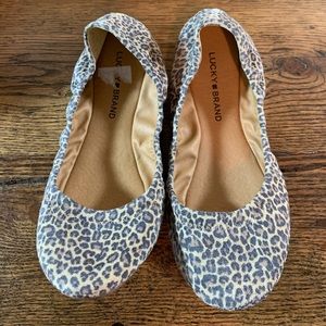Lucky Brand Leopard Ballerina Slippers Size 8